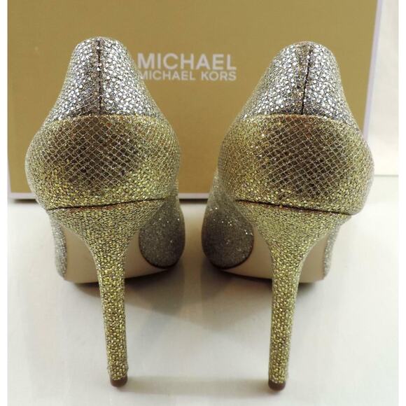 Women's Shoes Michael Kors Sinclair Pump Cap Toe Stiletto Heels Silver Size 7.5 - Picture 7 of 8